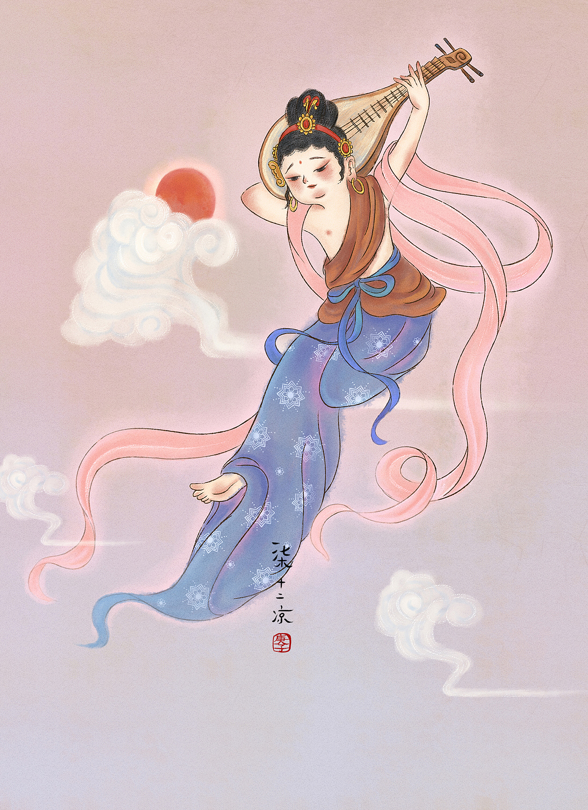 羽衣霓裳飞天系列插画