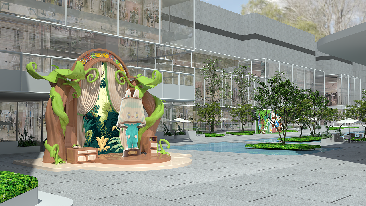 泡泡玛特森林主题商场美陈