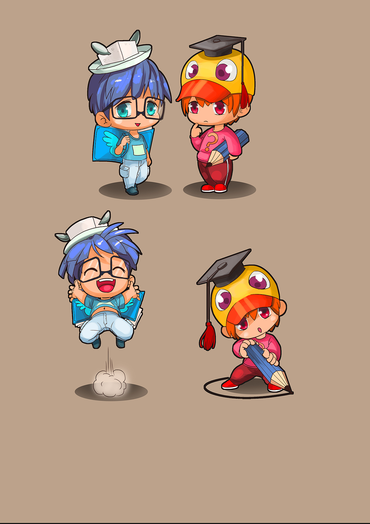 环球教育吉祥物-山海传媒（图ZNDExNTUyNDA=） - 单幅漫画 - 站酷设计师山海原创素材 - 站酷ZCOOL