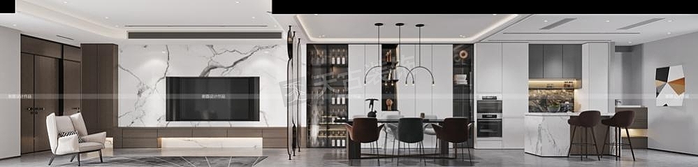 色彩的过渡创造视觉上的流动，让居住者能有一个新鲜的心情；窗台一侧的空间布满绿植，大面积的窗格将光线引入室内，同时让窗台自成一道景观，设计师的奇异构想成就的理想家居就如同我们现在看到的这样。