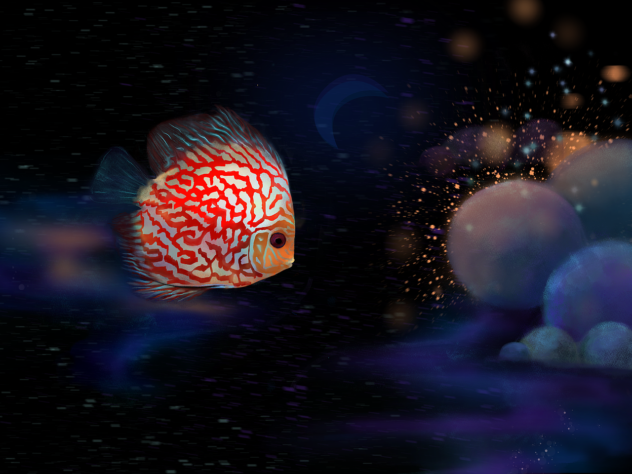 星辰，大海（图ZMjczNzE3MDYw） - 艺术插画 - 站酷设计师韦尔原创素材 - 站酷ZCOOL