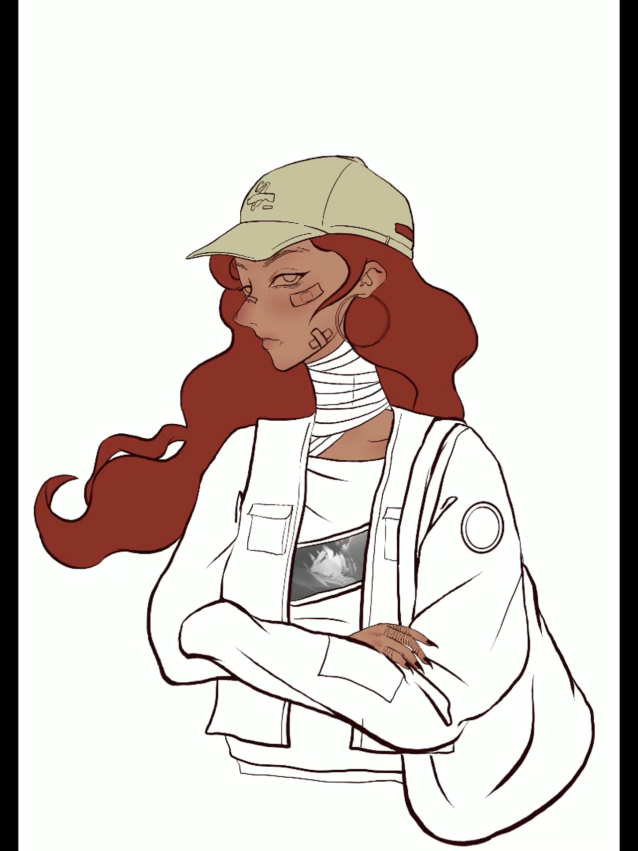 这次我的颜色搭配选用比较活泼鲜亮的颜色,更符合人物形象,肤色偏黑.