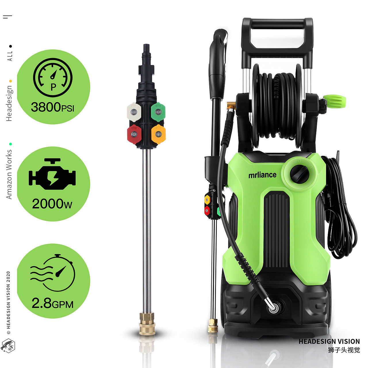 洗车器产品拍摄_主图设计_A+页面设计-狮子头视觉