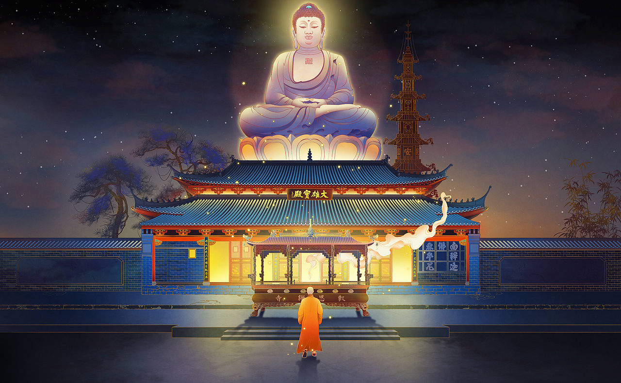 【寿县篇 · 三】 报恩寺 手绘插画（图ZMjYwMTc3MjUy） - 艺术插画 - 站酷设计师寿春小王原创素材 - 站酷ZCOOL