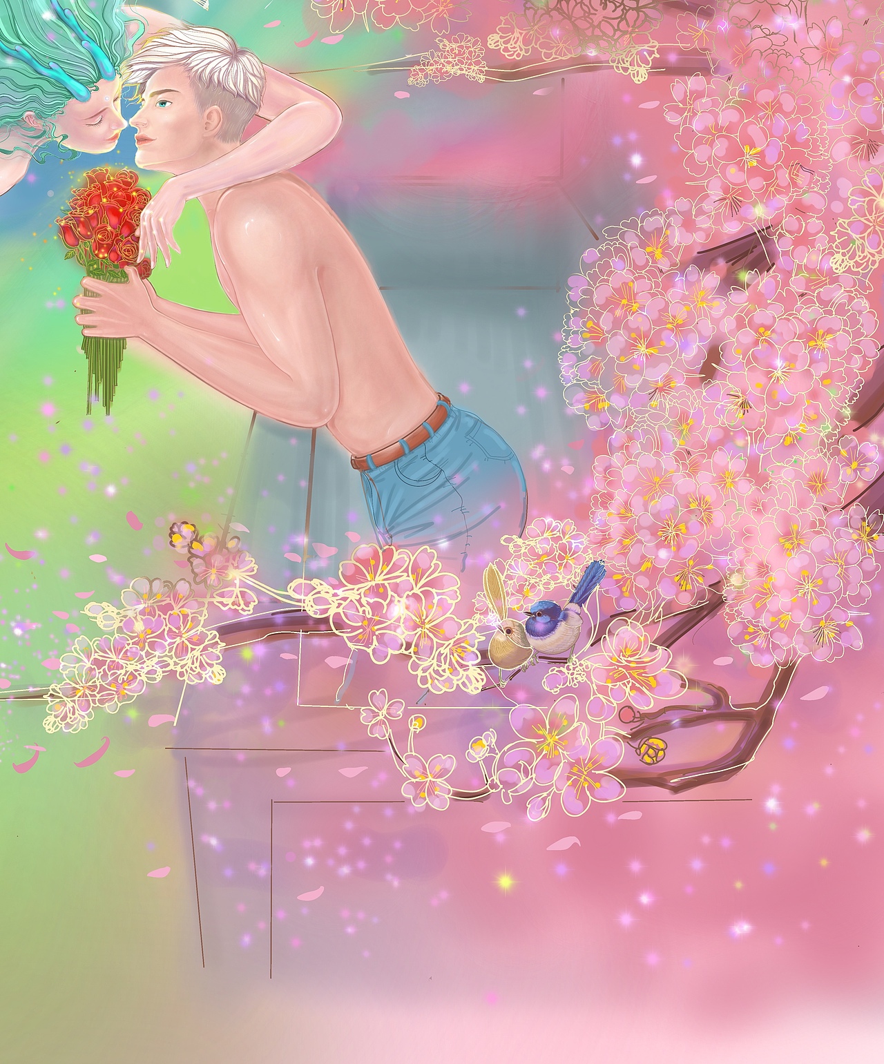 暖暖的春风迎面吹，桃花朵朵开。（图ZMjI4MjE2NzMy） - 商业插画 - 站酷设计师有神原创素材 - 站酷ZCOOL