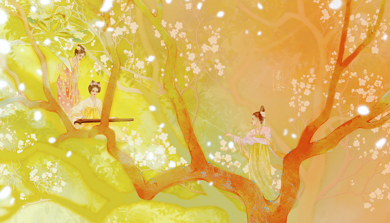春日宴（圖ZMzMwOTc3NDk2） - 商業(yè)插畫 - 站酷設(shè)計師米茶是粥原創(chuàng)素材 - 站酷ZCOOL