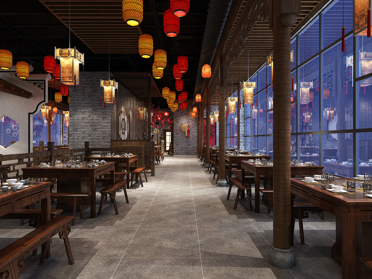 分享收藏现代休闲餐厅工业风烤鱼店牛排西餐厅新中式餐厅作品信息创作