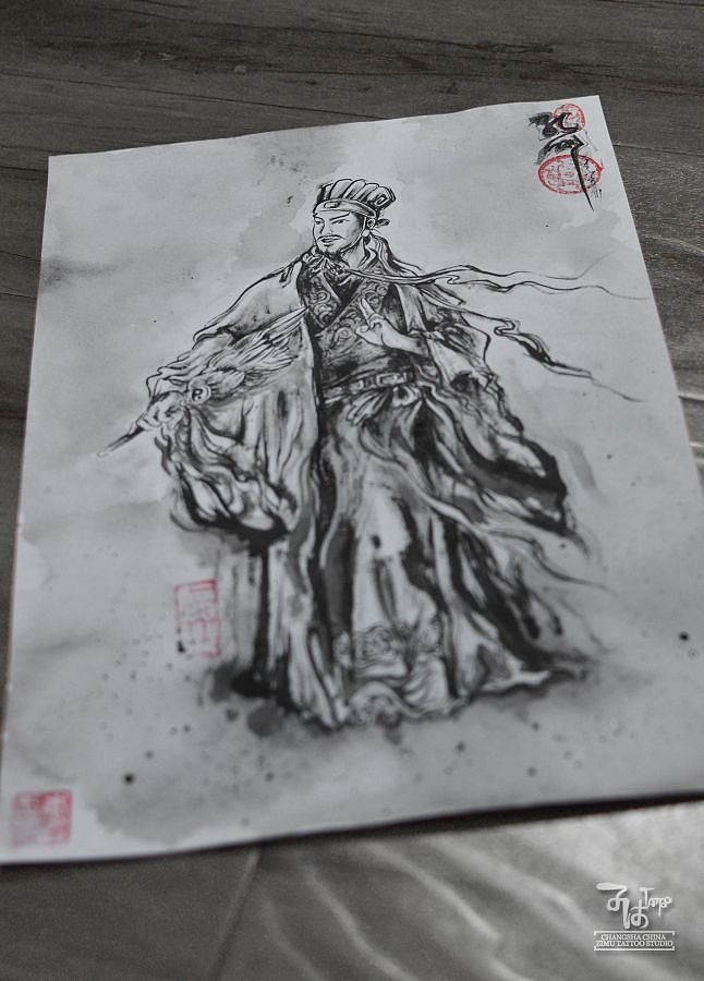 三国 泼墨中国风手稿插画水墨（图ZMzM0NDQ3MjI0） - 艺术插画 - 站酷设计师长沙子沐刺青原创素材 - 站酷ZCOOL