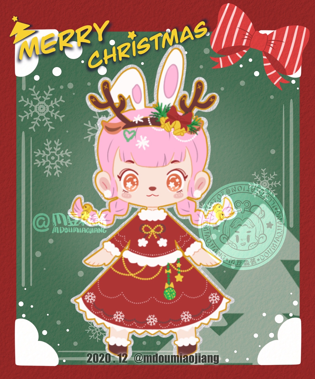 原创圣诞个人ID卡通（图ZMjM2ODg4ODg0） - 创作习作 - 站酷设计师M豆淼酱原创素材 - 站酷ZCOOL