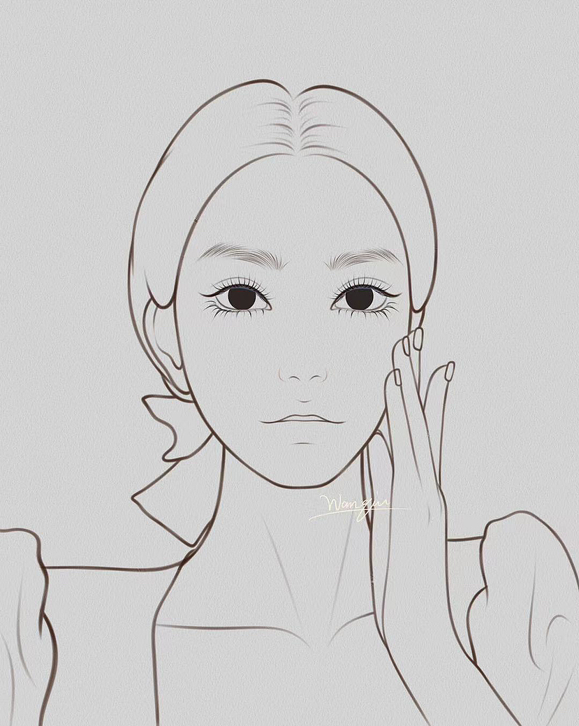 私人头像定制,绘画过程