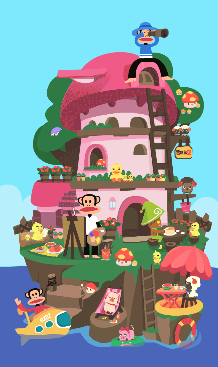 冒险岛2&Paul Frank联名款服装图案设计