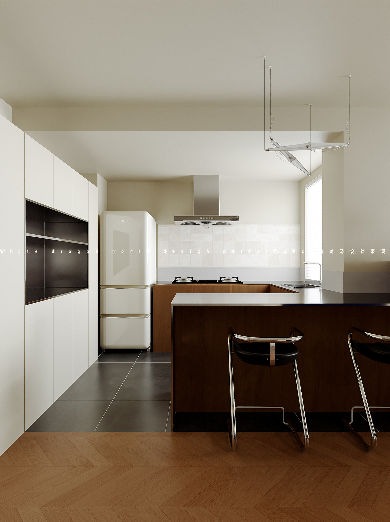 极简客餐厅—白龙马效果图