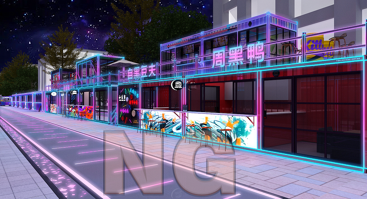 嘉会夜市活动集市设计3D效果图（图ZMzE2NzAxNzMy） - 场景 - 站酷设计师3D设计师NG男原创素材 - 站酷ZCOOL