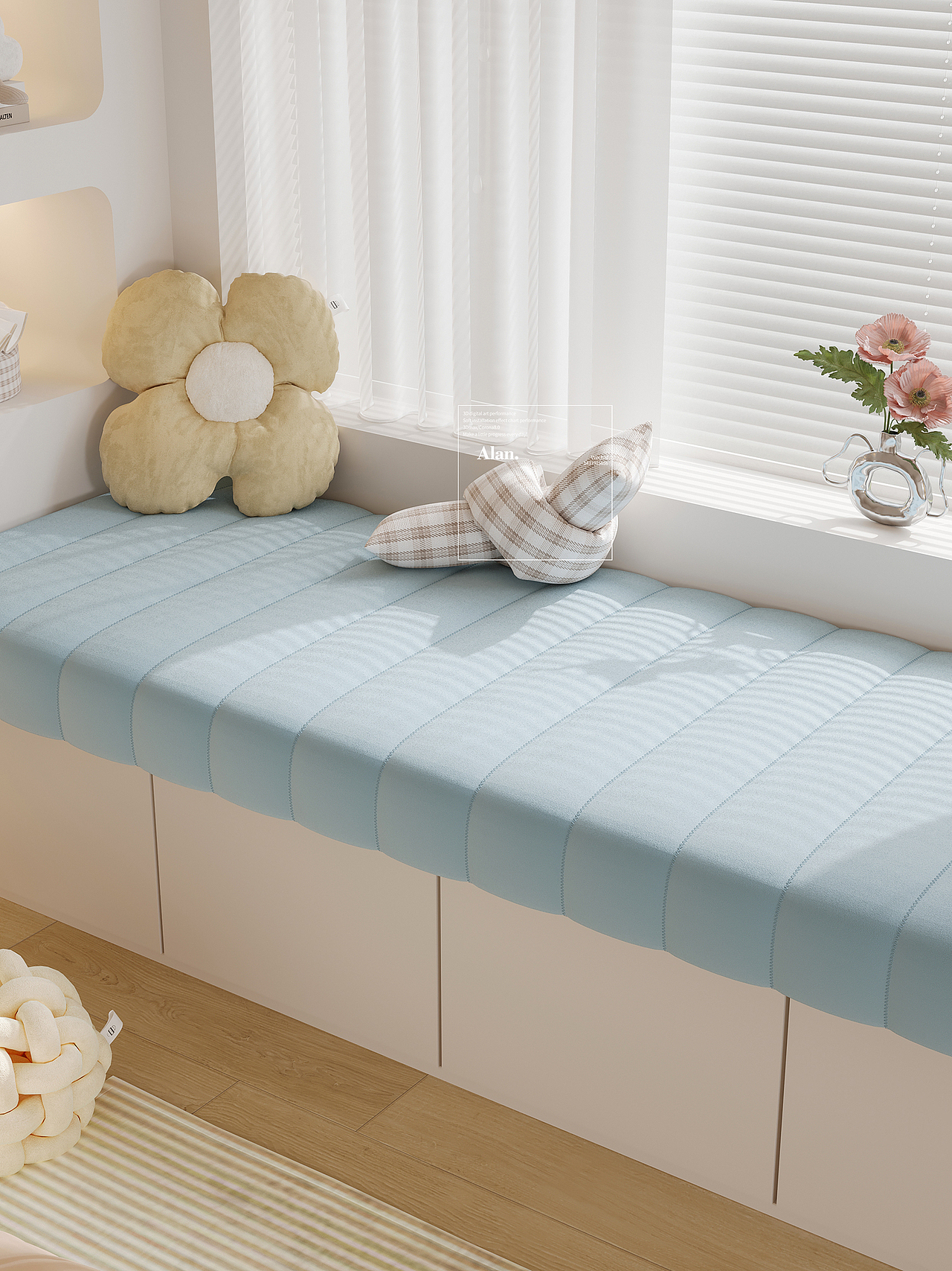 电商渲染|飘窗垫空间表现