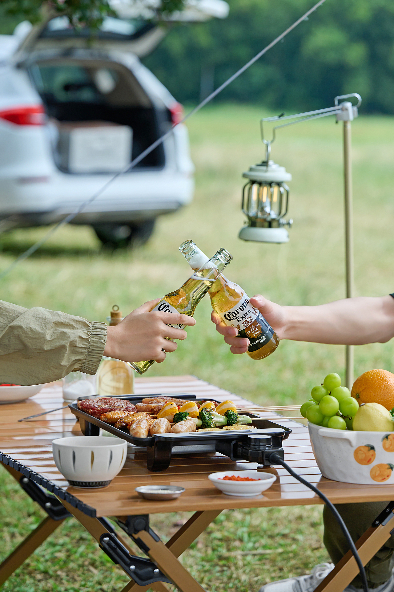 华凌围炉煮茶器/美的烧烤盘/户外露营拍摄