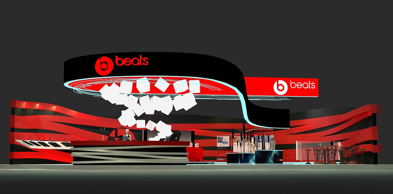 BEATS 耳机特装展台 展板展示+部分效果图（图ZMTEzMzcwOTAw） - 展陈设计 - 站酷设计师水圆西西子原创素材 - 站酷ZCOOL