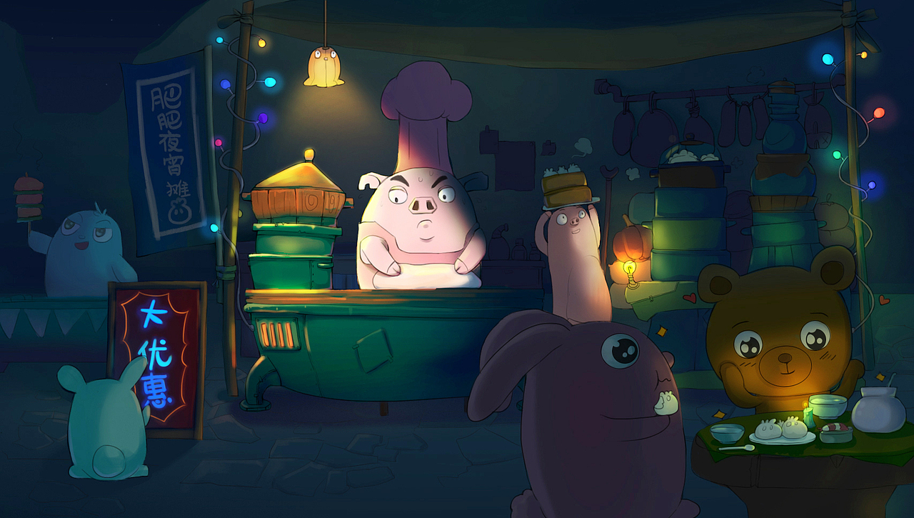 两个小猪伙伴（图ZMTQxMDM3MjY4） - 儿童插画 - 站酷设计师鱼明晚原创素材 - 站酷ZCOOL