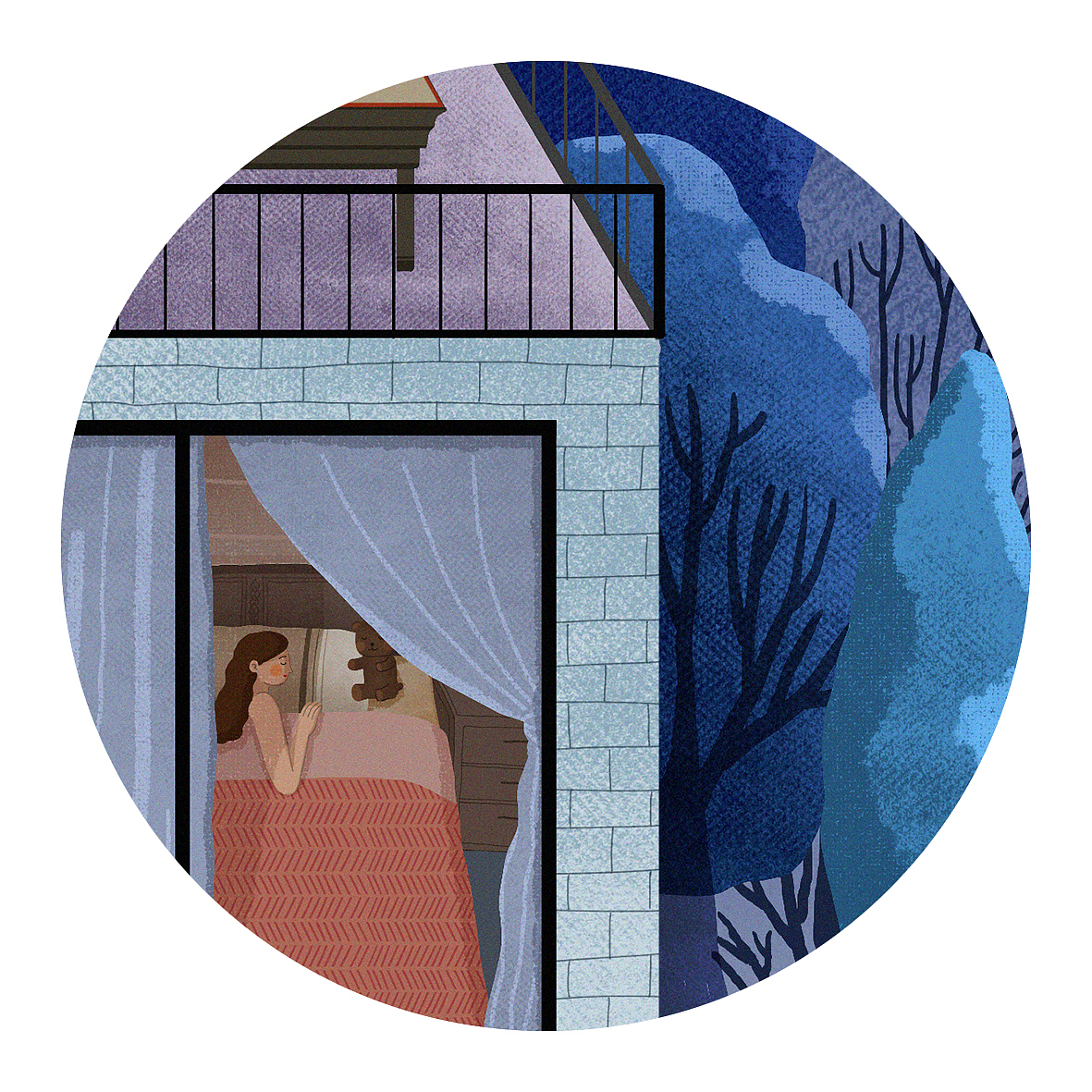 与鱼YUYU商业插画12时辰运动长图