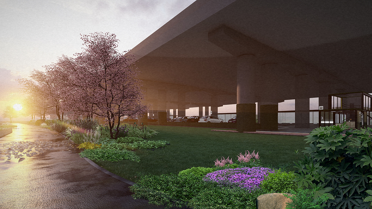 桥下空间停车场及配套_somnusminister-站酷zcool