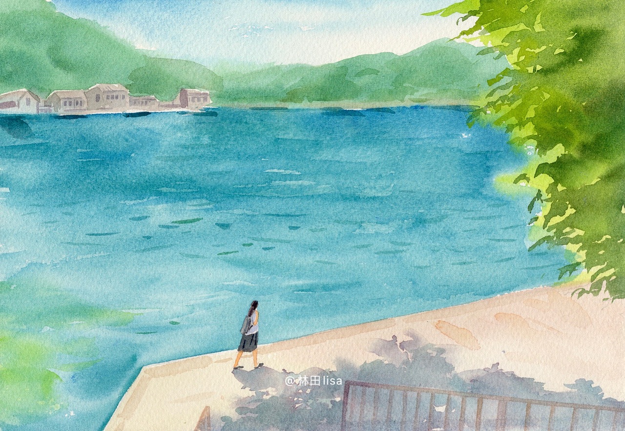 水彩插画｜夏天的风（图ZMjY0NTk4NDEy） - 创作习作 - 站酷设计师林田lisa原创素材 - 站酷ZCOOL