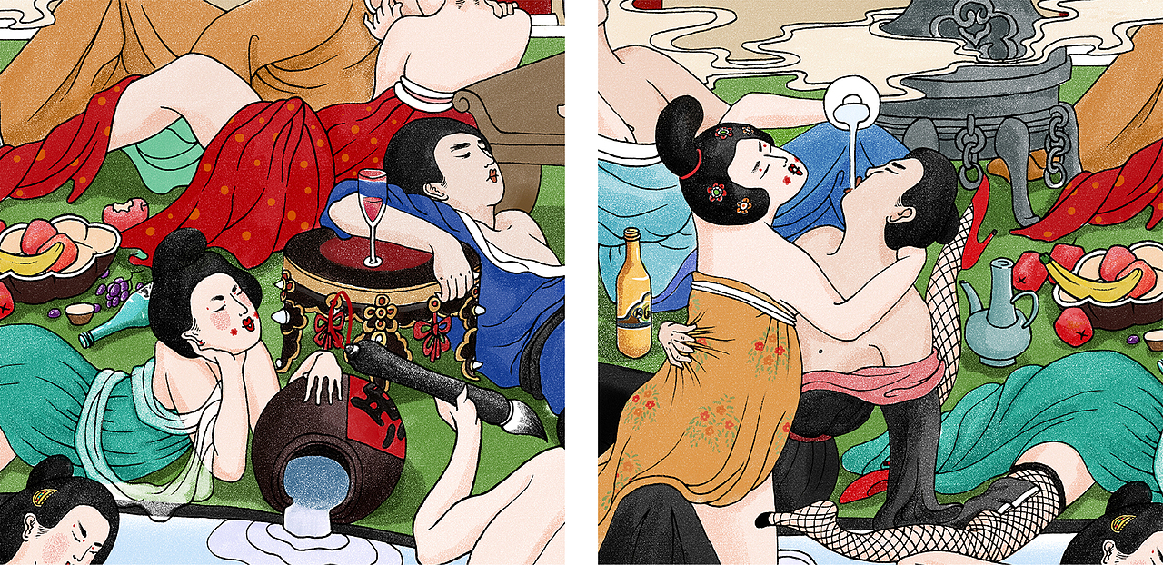 “东吟”避孕套品牌插画（图ZMTA1OTQ0NTI4） - 商业插画 - 站酷设计师介央art原创素材 - 站酷ZCOOL