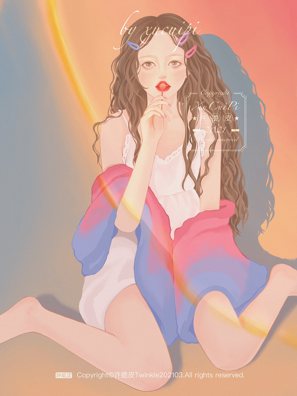 少女系-3月部分画作（图ZMjQ5MTM0ODA4） - 艺术插画 - 站酷设计师许脆皮原创素材 - 站酷ZCOOL