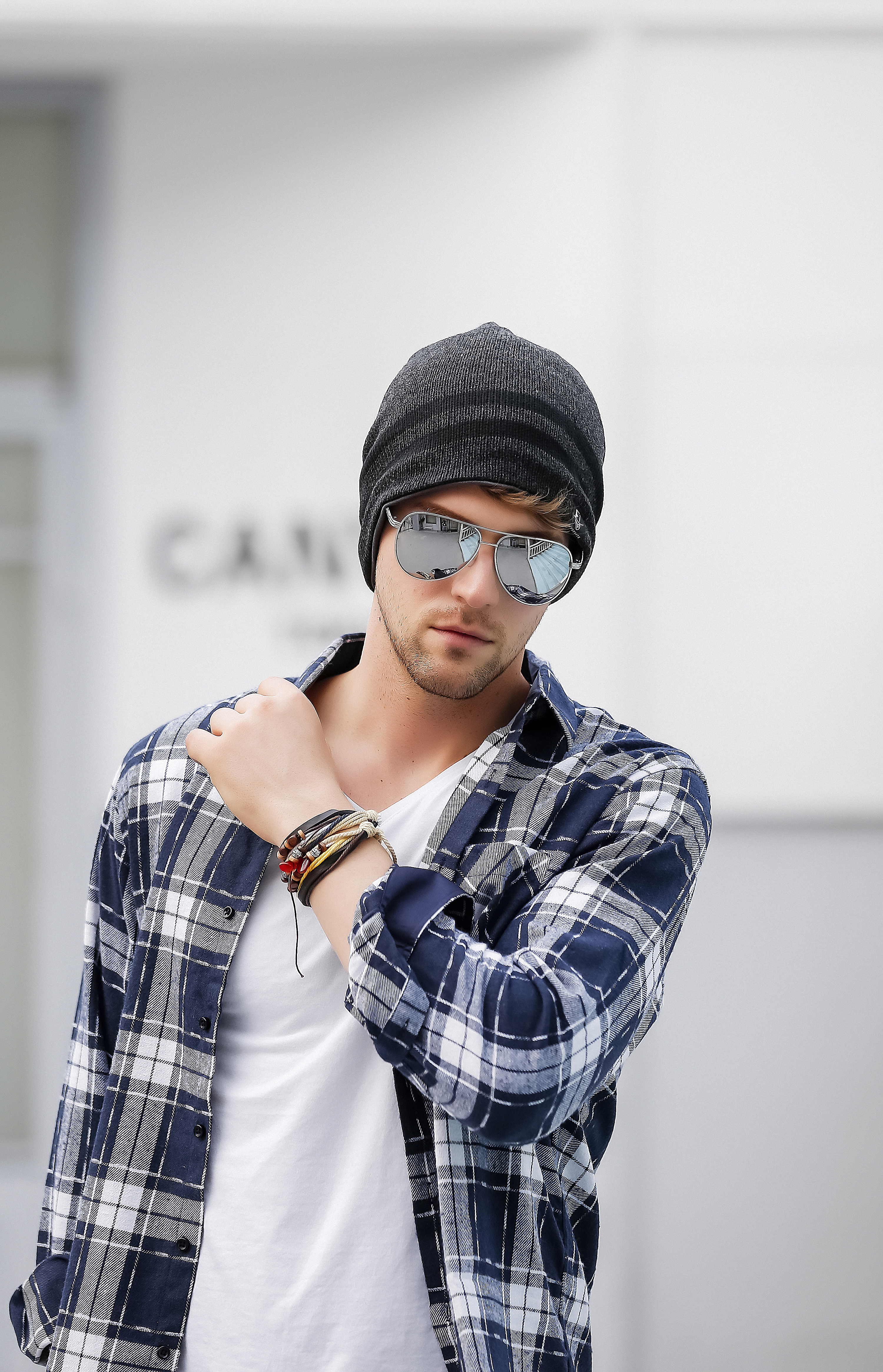 冬季针织帽帽子围巾产品模特外景人像拍摄