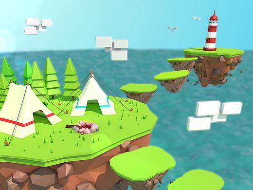 浮空岛（个人主页-ZMzYxODMyMjA=） - 场景 - 站酷设计师maomxm原创素材 - 站酷ZCOOL