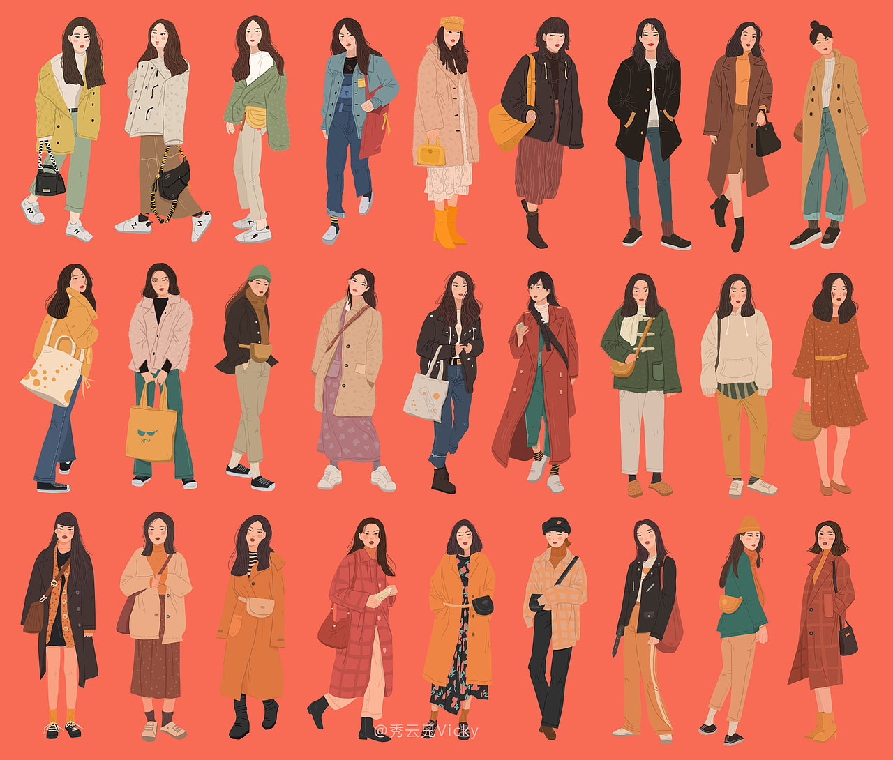Life Wears｜城市街头印象插画（图ZMjAwMDg0NTMy） - 艺术插画 - 站酷设计师VickyZhang云夏原创素材 - 站酷ZCOOL