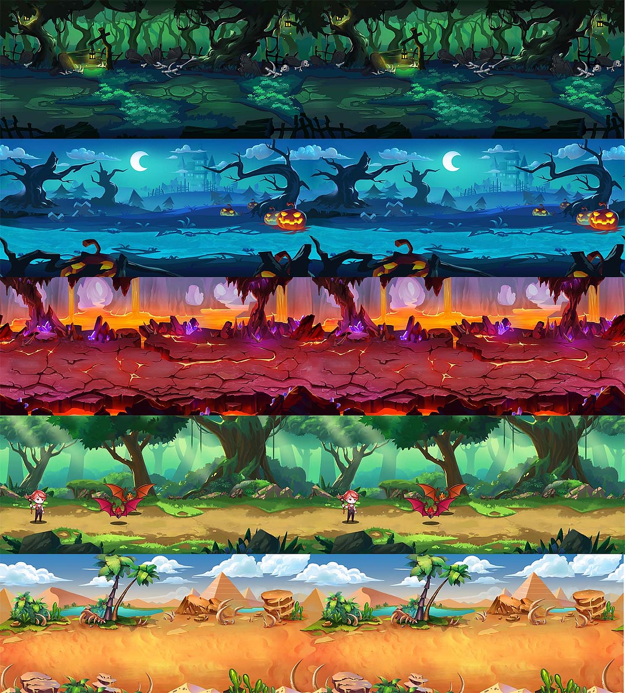 去年一波rpg三消的横版场景