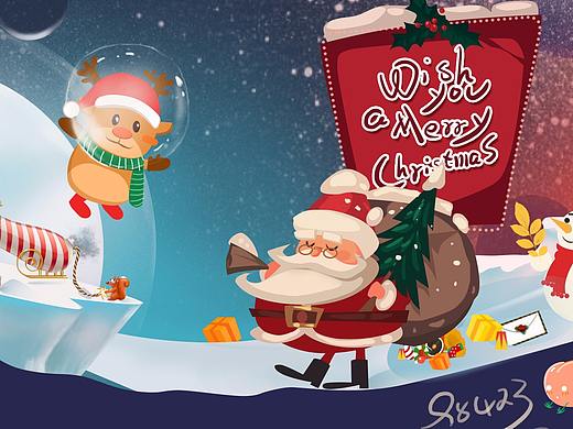 广告——圣诞节手绘作品