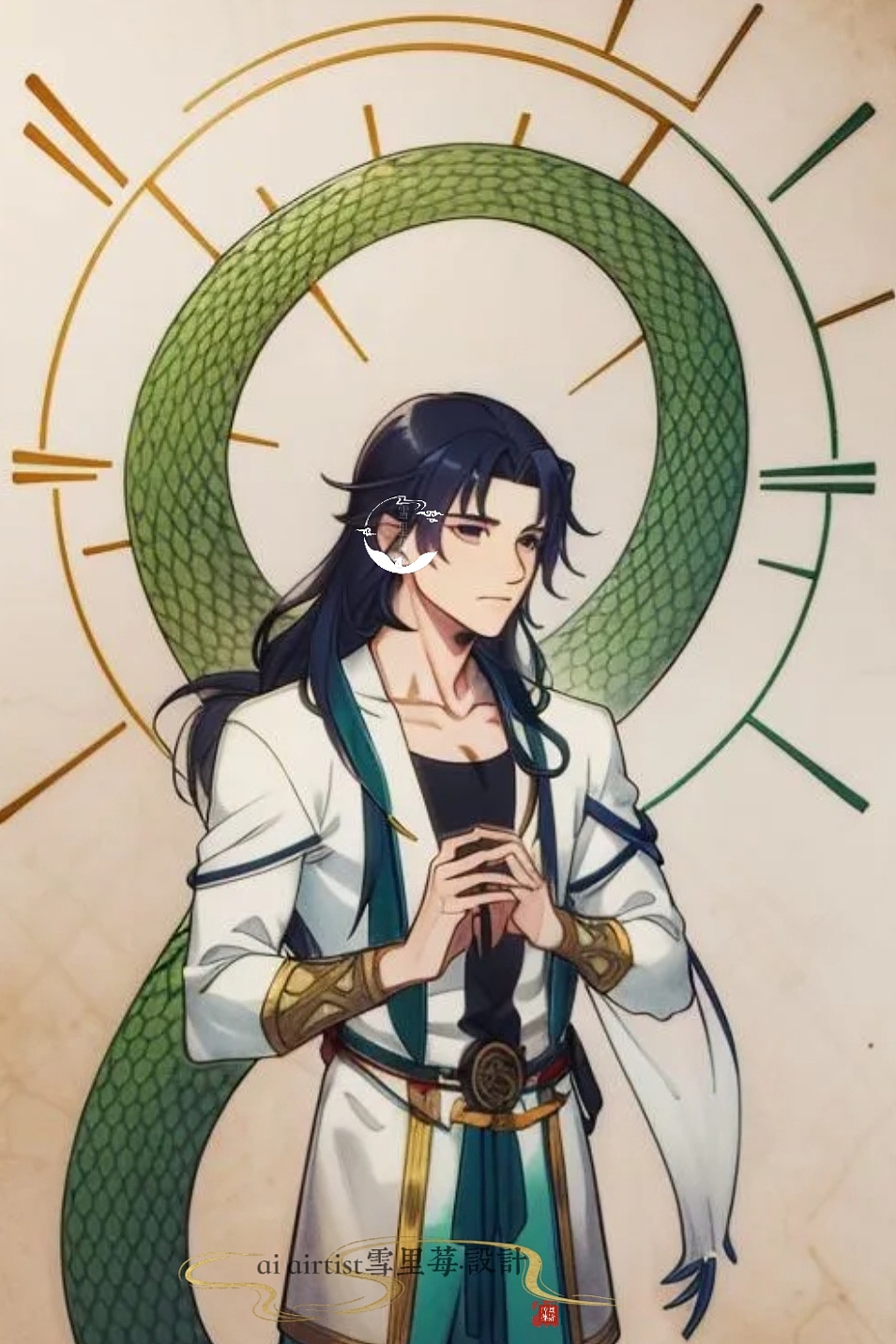 诸神之创世:女娲与伏羲(aigc打卡练习分享)古风