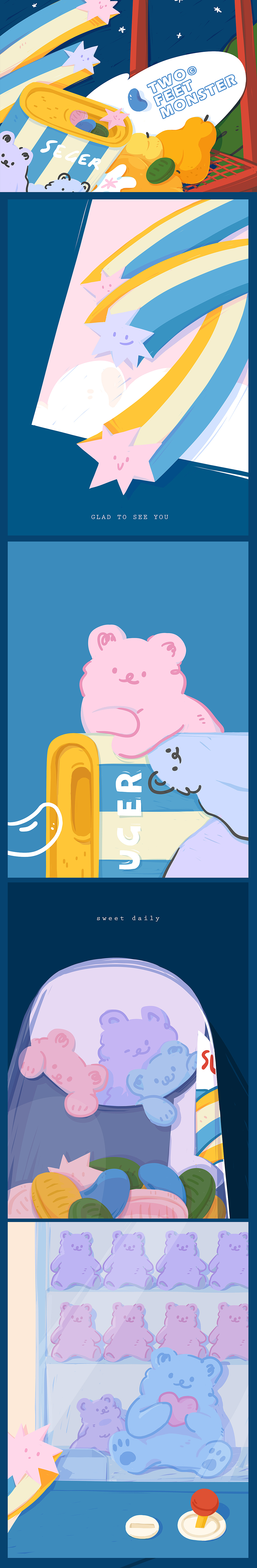 “两脚怪”sweet daily系列（图ZMTY5ODY4MzYw） - 艺术插画 - 站酷设计师PIPIPI_TAO原创素材 - 站酷ZCOOL