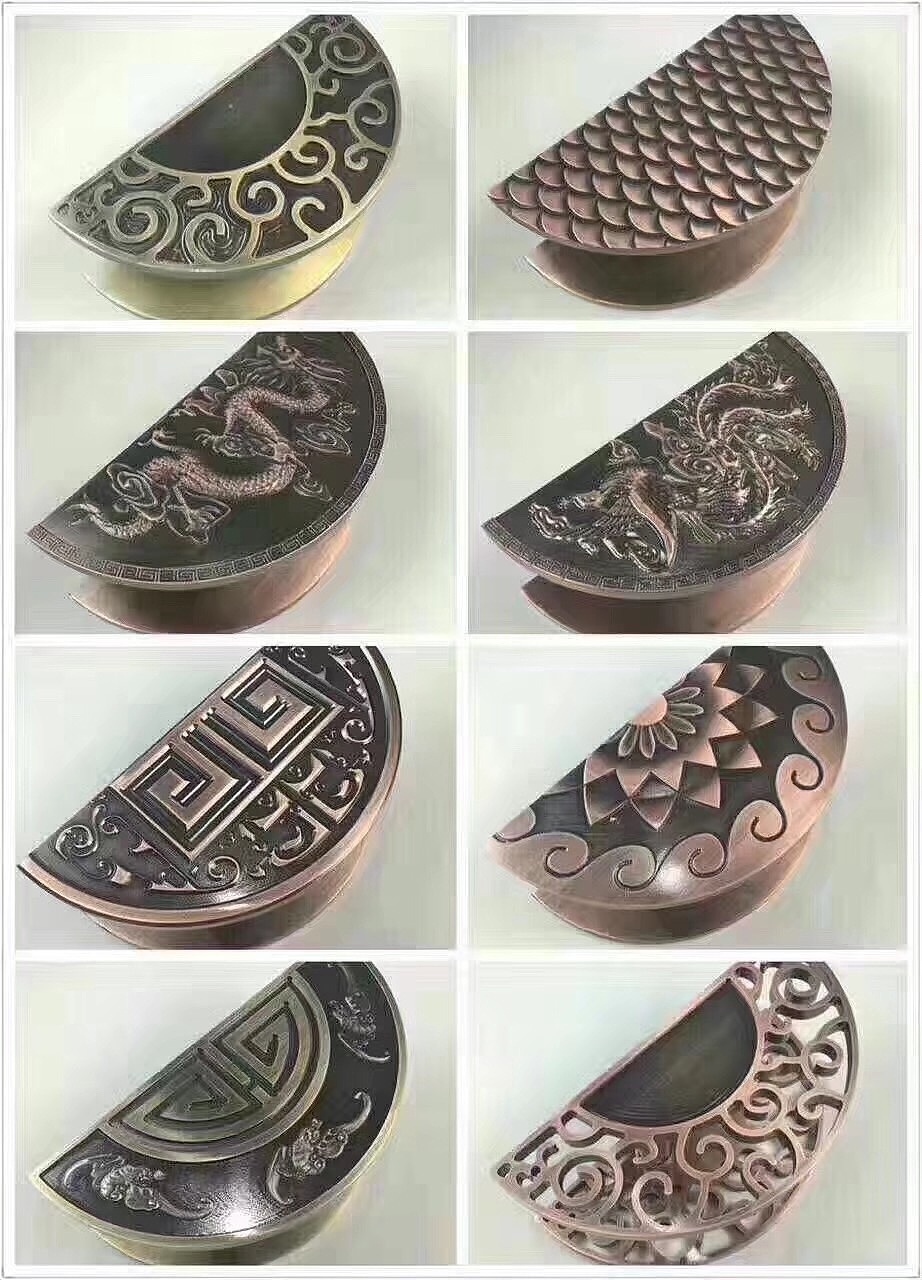 实心铝板雕刻拉手欧式复古雕刻拉手