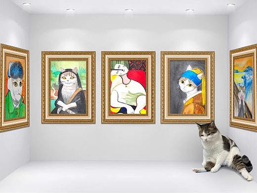 不可思议，猫开画展了