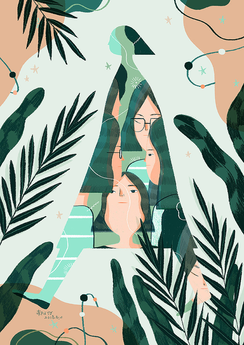 我和我（图ZMTExNzg2OTIw） - 商业插画 - 站酷设计师郝小好HaoHao原创素材 - 站酷ZCOOL