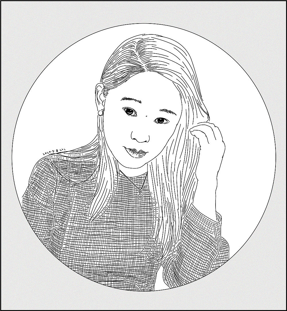刘勇良线描作品:美女选登