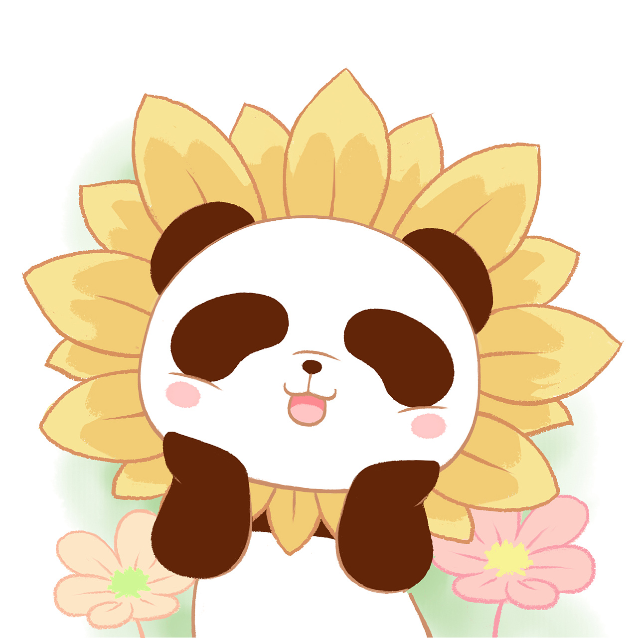 熊猫嘟嘟敲萌春天头像