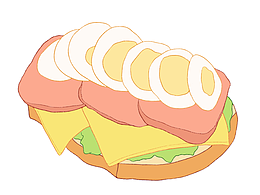 颜色明亮的线稿风美食插画