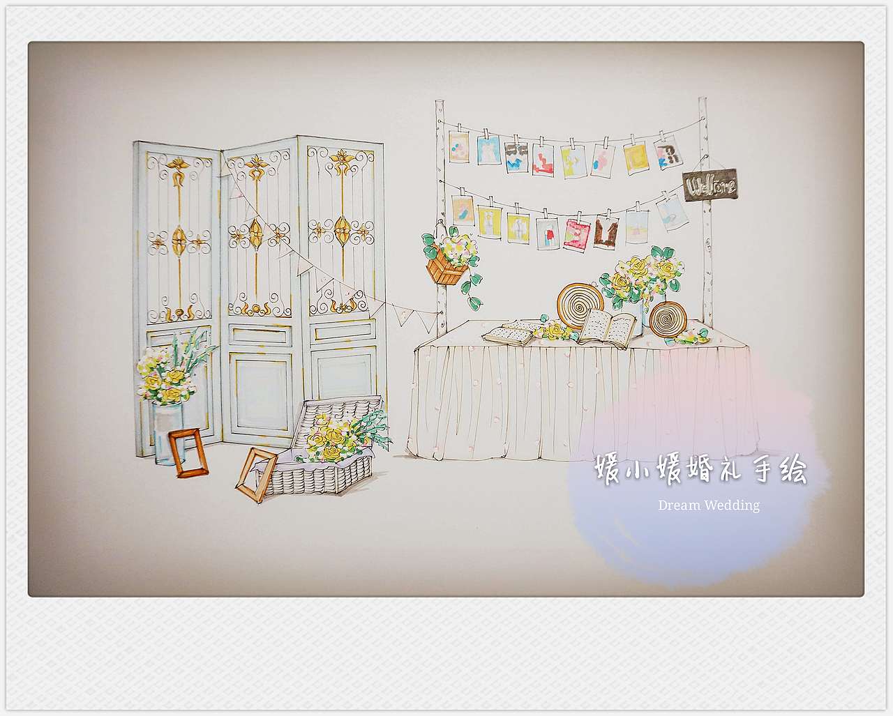 纯色系婚礼手绘（图ZNTc2MDE0NjA=） - 艺术插画 - 站酷设计师DreamInLoveLee原创素材 - 站酷ZCOOL