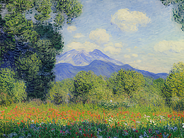 #AI創(chuàng)作實驗室#暖暖的陽光 大樹 草坪開滿鮮花 有山有