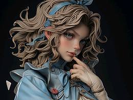 当我尝试AI做手办 告诉我魔法师 爱丽丝