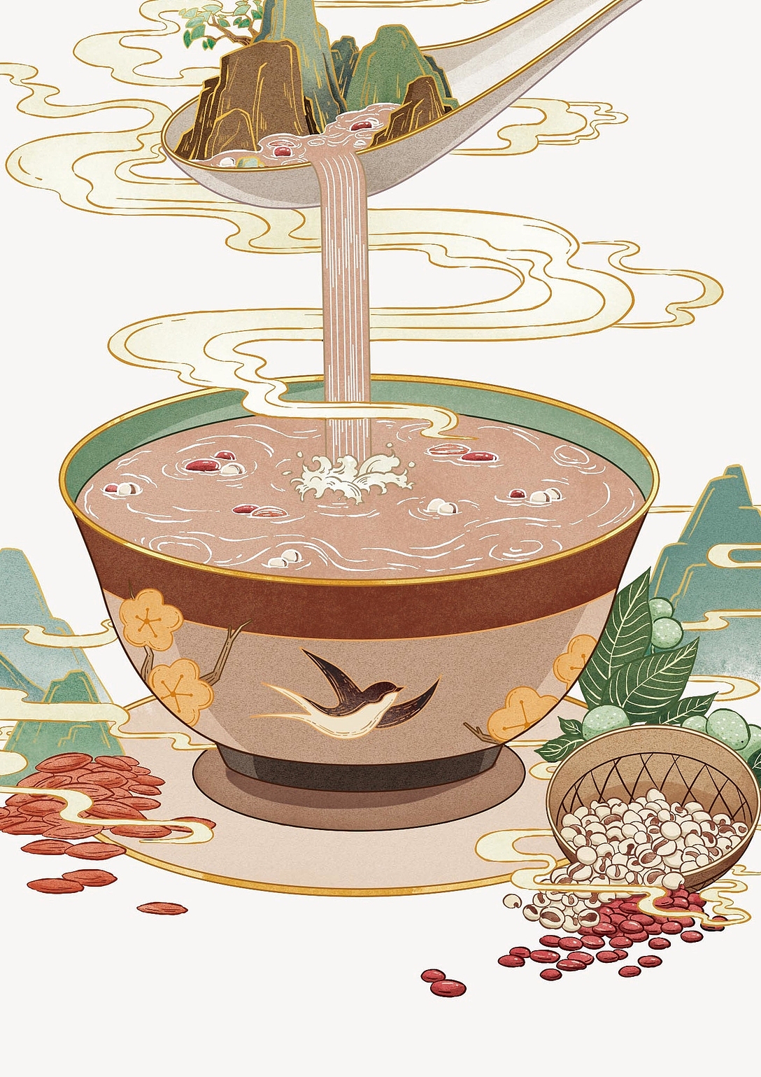 民俗节气包装插画