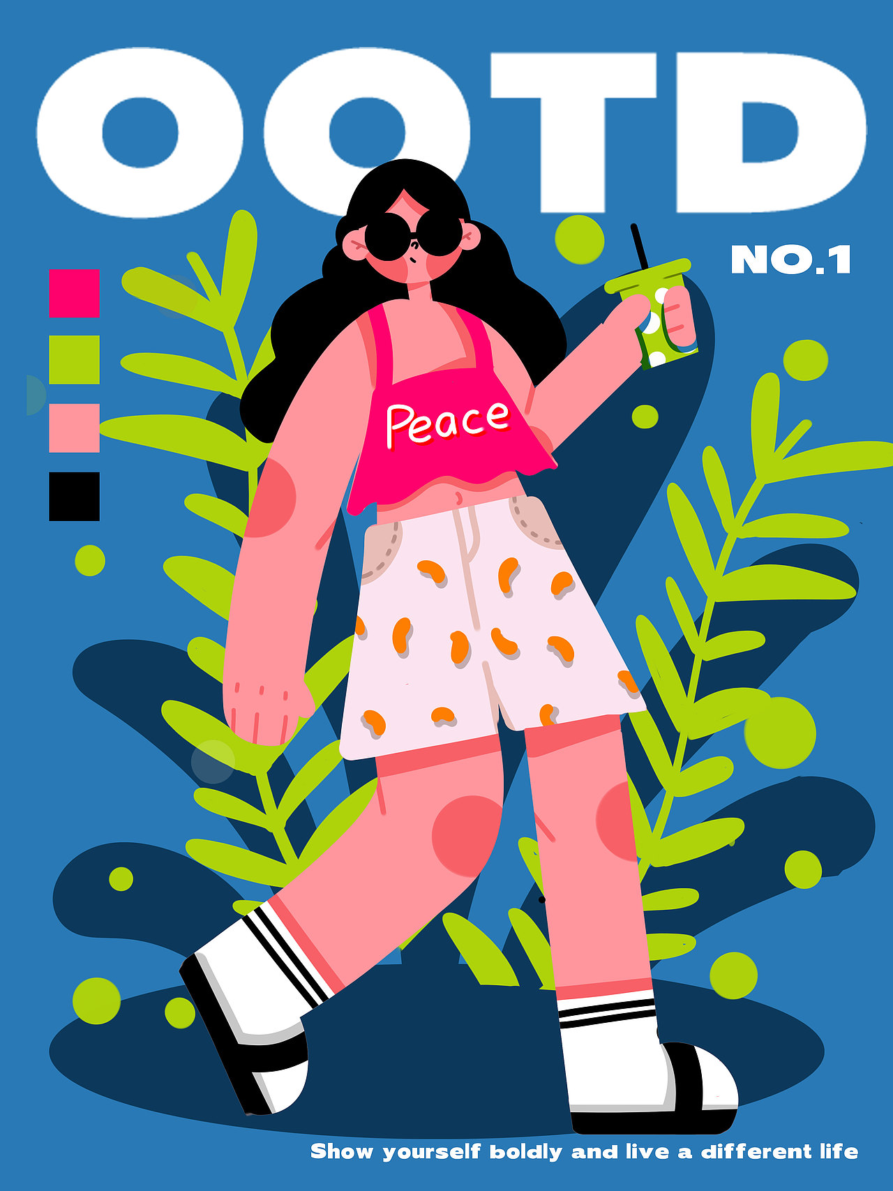 时尚穿搭扁平风人物插画系列