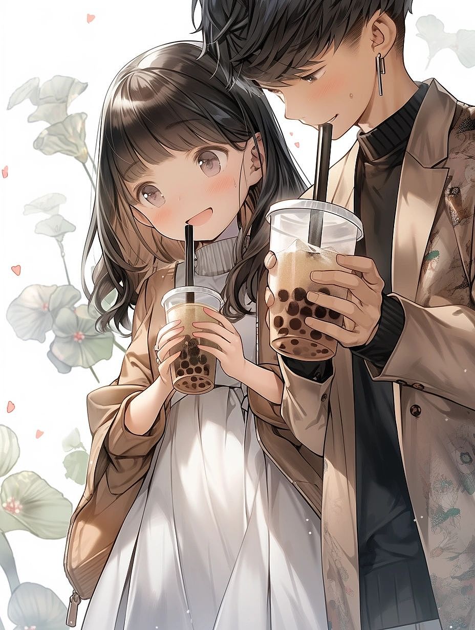 二次元奶茶店海报