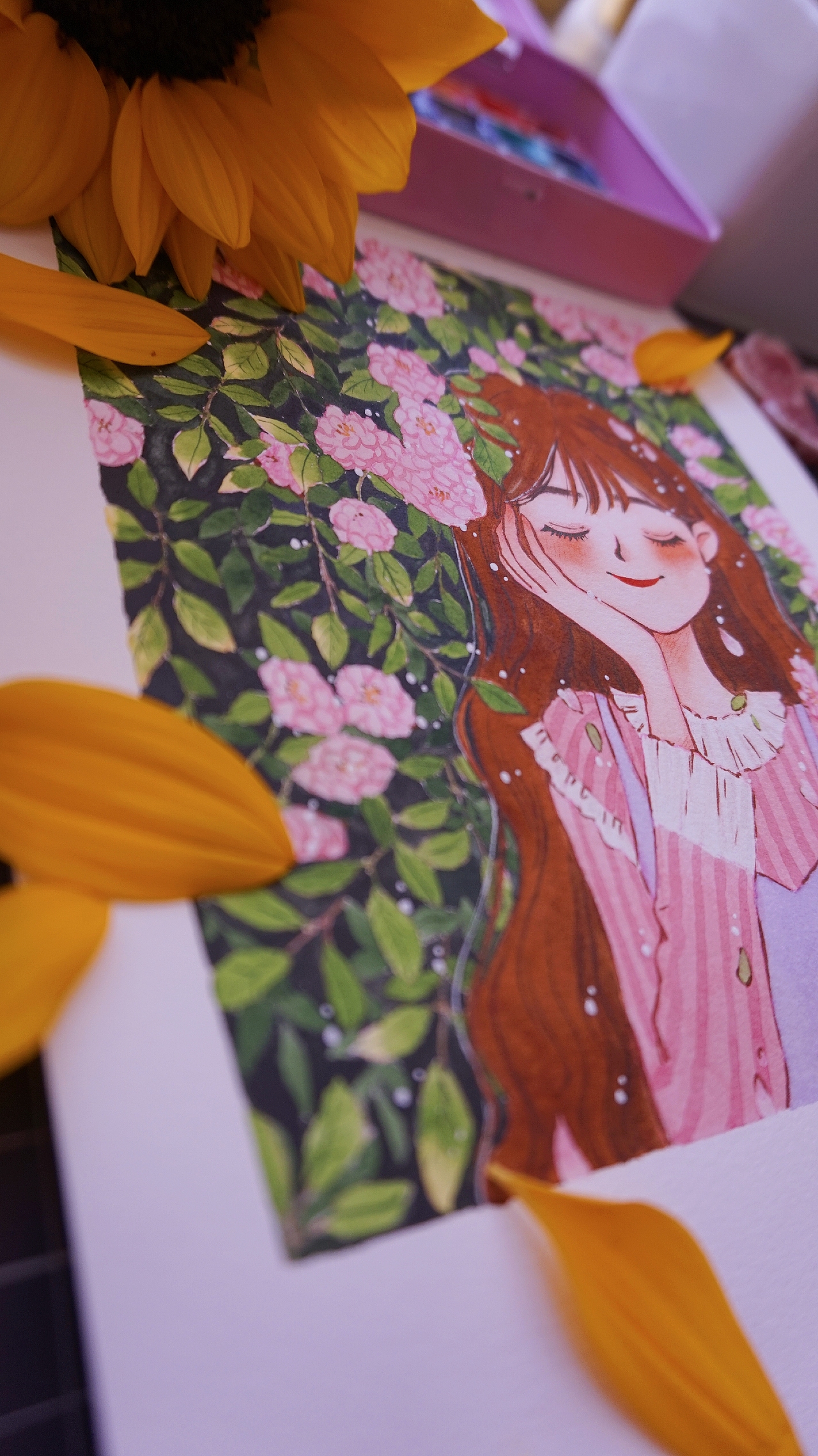 听~花开的声音 原创|插画|创作习作|喵小寞momo_原创作品-站酷zcool