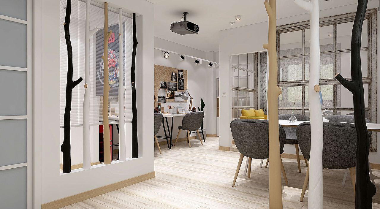 建筑面积51平米单身公寓,改造成工作室案例.