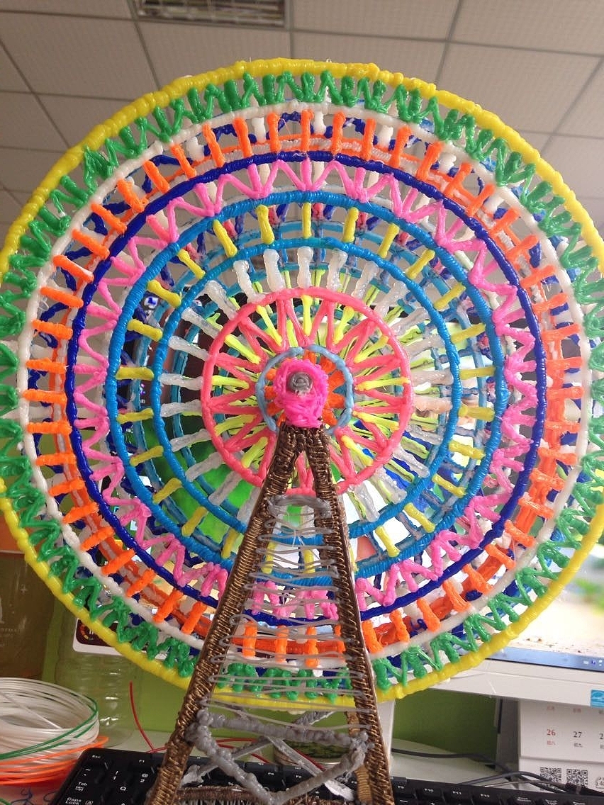 3d打印笔【七彩摩天轮】3d打印笔,耗材3d模型作品