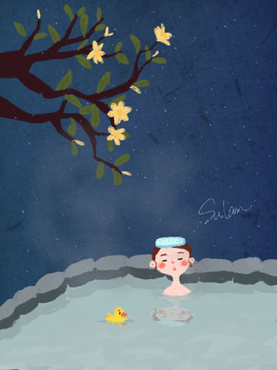 泡温泉（图ZMzkyMDY2ODA=） - 儿童插画 - 站酷设计师soso_lin原创素材 - 站酷ZCOOL
