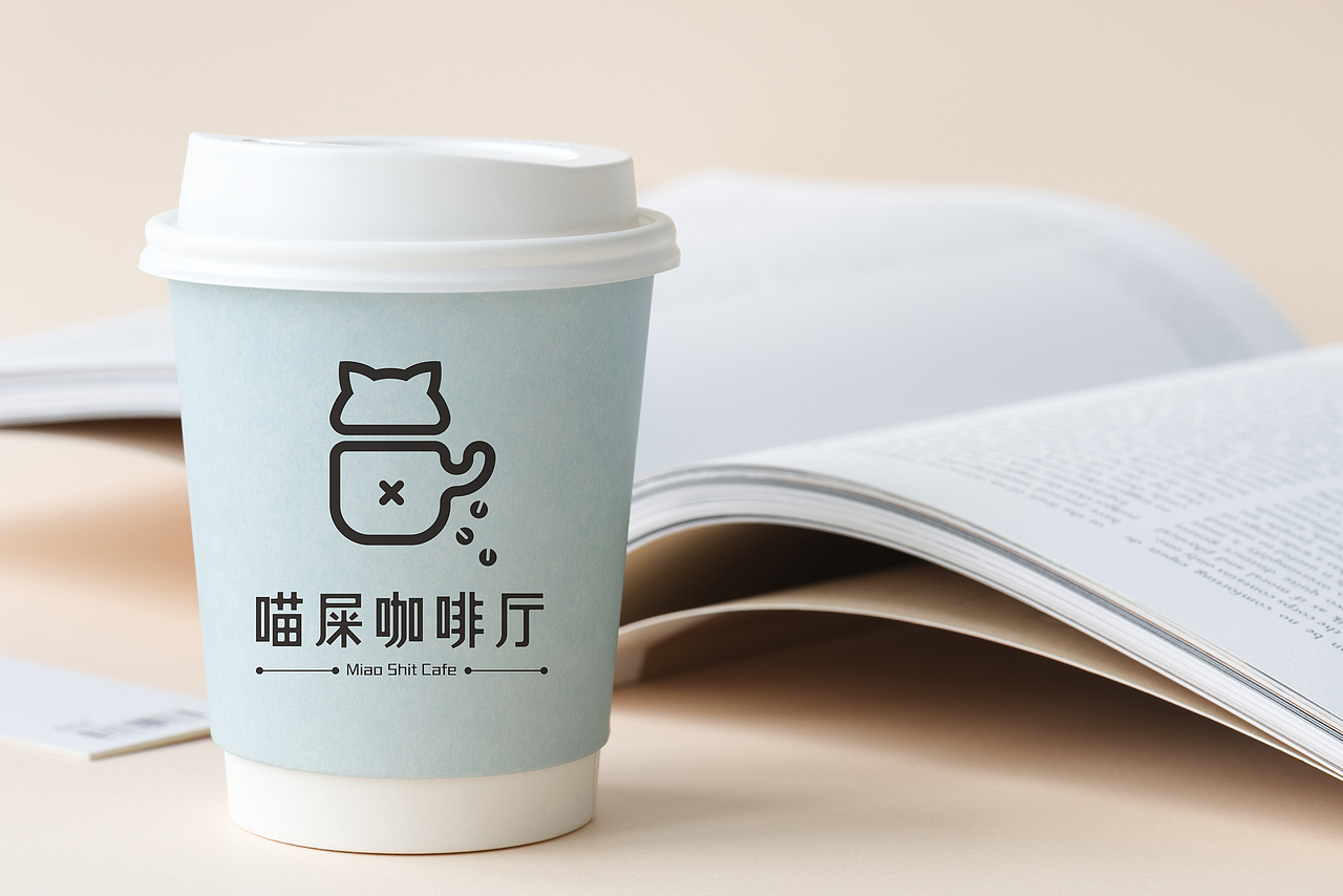喵屎咖啡厅logo设计